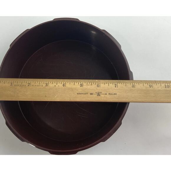 Tupperware Brown 8" Servalier Canister #1204-24 Lid 1205-7 Storage Vintage Clear - Picture 8 of 11